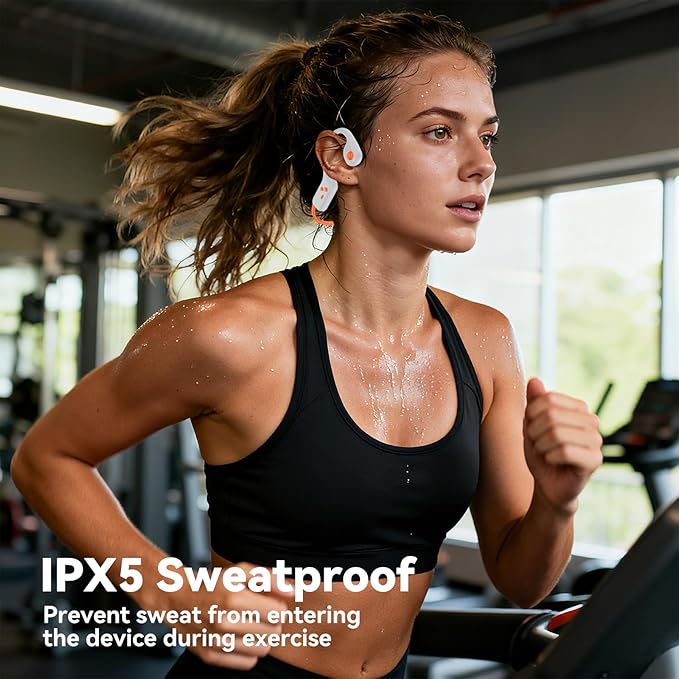 Fanisic 2026 Bone Conduction Headphones, Bluetooth 6.0 Open Ear Headphones with Mic, Type-C Quick Charge. Long Battery Life, IPX5 Sweatproof, Lightweight Comfortable for Office, Sports, and Driving