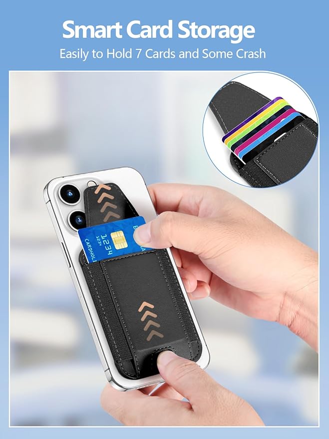 Miroddi for MagSafe Wallet with Privacy Flap, Strongest Magnetic Card Holder for iPhone 17, iPhone 16/15/14/13/12 Series, Detachable Magnetic Phone Wallet, RFID Blocking, Fit 7 Cards, Black & Black