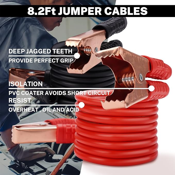 Car Roadside Emergency Kit with Battery Jumper Cables,Car Accessories for Men or Women,Automotive Safety Kit for Car,Vehicle,Truck or SUV,Gifts for Men or Him,Camouflage
