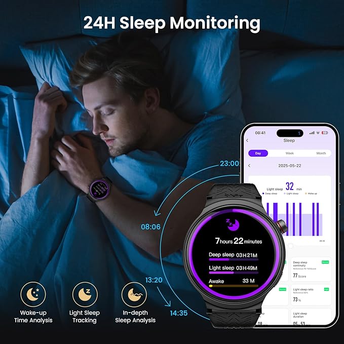 Smart Watches for Men, 1.85” Ultra Large Screen, 120 Days Battery Life, Smart Watch with Al Voice Assistant, Bluetooth Calling, Heart Rate & SpO2 Monitor, Fitness Tracker for Android iOS