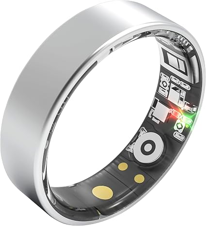 Smart Ring | No Subscription Fitness & Health Tracker Silver Size12