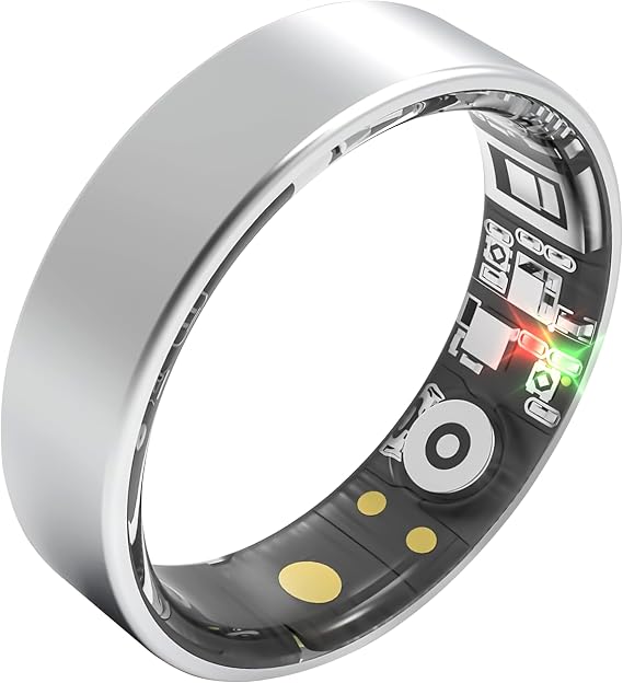 Smart Ring | No Subscription Fitness & Health Tracker Silver Size12