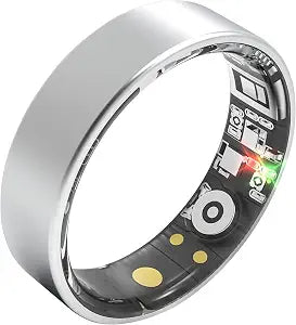 Smart Ring | No Subscription Fitness & Health Tracker Silver Size12