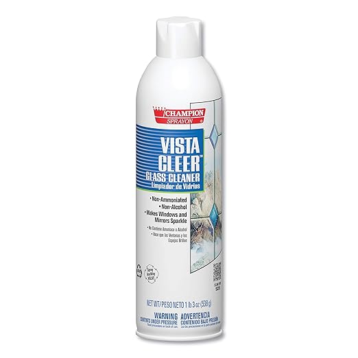 Glass Cleaner Vista Cleer Without Ammonia, Champion Sprayon, 20 oz Can, Box of 12