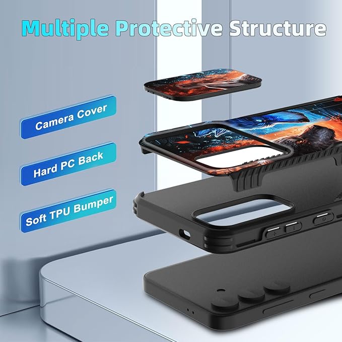 for Galaxy S25 Plus Case Built in Slide Camera Lens Cover,Heavy Duty Shockproof Protection Dual Layer Case for Samsung Galaxy S25 Plus 6.7" 2025,Cool Wolf