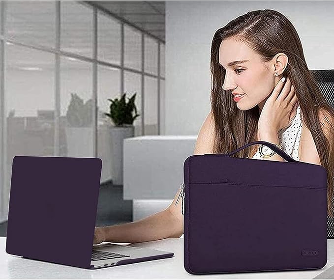 MOSISO Compatible with MacBook Air 13 inch Case M5 2026 M4 2025 M3 M2 2024-2022 A3449 A3240 A3113 A2681,Hard Shell&Sleeve Bag&Keyboard Skin&Webcam Cover&ScreenFilm for MacBook Air 13.6, Plum Purple