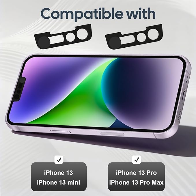 Front Camera Covers Compatible with iPhone 13/13 Mini / 13 Pro /13 Pro Max | Camera Blocker for Privacy and Safety | 2Pack Black