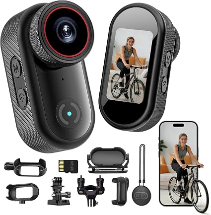 4K Mini Body Camera with 32GB, 1.47” HD Screen, APP Sharing, Thumb Camera