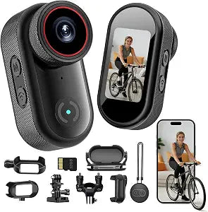 4K Mini Body Camera with 32GB, 1.47” HD Screen, APP Sharing, Thumb Camera