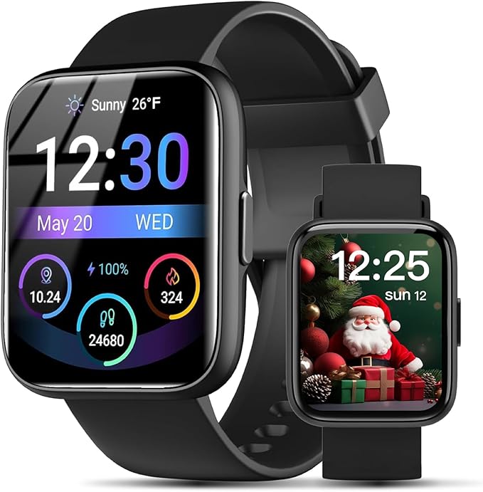 Smart Watches for Men Women - 1.83" HD 2025 Fitness Tracker with 100 Sports Modes, Heart Rate/Sleep Monitor, Bluetooth Call & Music Control IP68 Waterproof for iPhone/Android