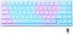 HITIME x XVX M67 Wireless 60% Percent Keyboard, QMK/VIA Topographic Gaming Keyboard, Tri-Mode Thocky Creamy Mechanical Key Board, Hot Swappable Gasket Mount RGB IMD Tech for Win/Mac(JadeStone)