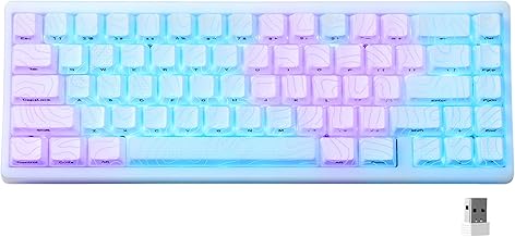 HITIME x XVX M67 Wireless 60% Percent Keyboard, QMK/VIA Topographic Gaming Keyboard, Tri-Mode Thocky Creamy Mechanical Key Board, Hot Swappable Gasket Mount RGB IMD Tech for Win/Mac(JadeStone) - Image 1