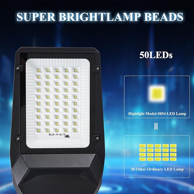 8000W Solar Street Lights Outdoor - 6500K Solar Lights Outdoor Waterproof Dusk to Dawn, High Brightness Street Light Solar Powered with Remote Control for Yard, Parking lot and Garage