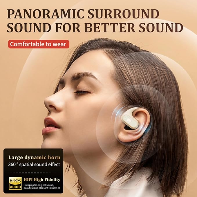 Ows Hanging Earphones 5.4 Bluetooth Outer Ear Open Earbuds Over The Ear Out of Outside Outer Open Ear Headphones Wireless Bluetooth Ear Hanging Headset Headphones Bone Air Conduction Earbuds