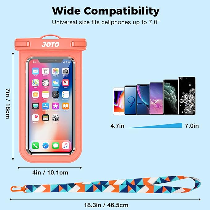 JOTO Universal Waterproof Phone Pouch Bundle with Universal Waterproof Cell Phone Dry Bag