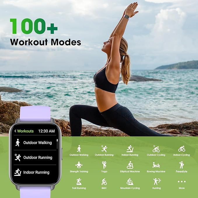 Smart Watch (Answer/Make Call) for Women Men, Fitness Tracker with Heart Rate, Blood Oxygen, Sleep Tracker, IP68 Waterproof Fitness Watch Step Calorie Counter Pedometer Compatible iPhone & Android