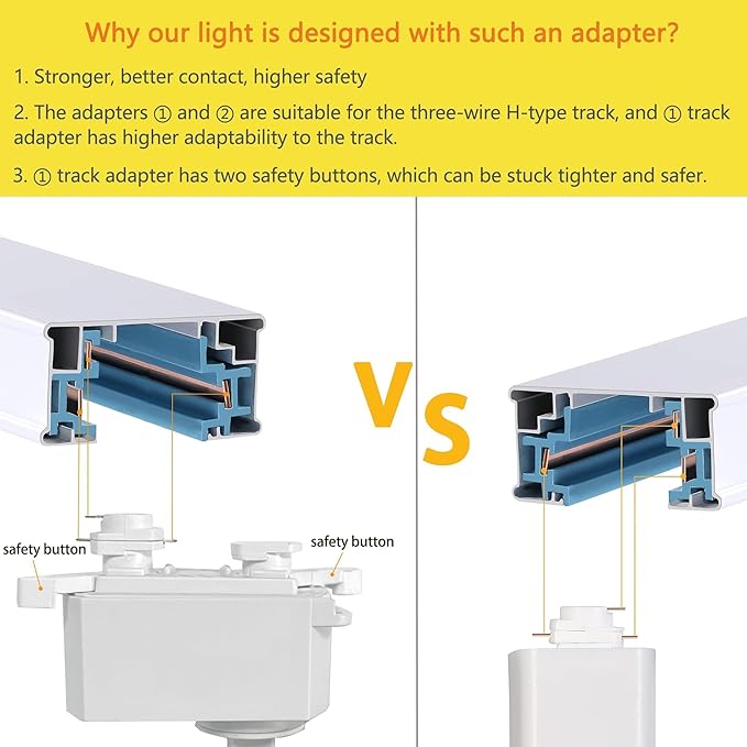 White Track Light Heads,6pcs 4000K Natural Light Adjustable Angle Track Lights,Extra Large Size High Brightness, 40W 3200lm H Track Light Heads, Suitable for H-Type 3-Wire Track Rails