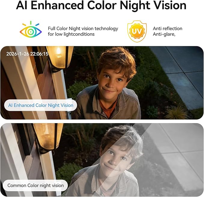 4MP Window Camera, 5G & 2.4G Window Cameras for Home Security, 105° Window Security Camera,Full-Color Night Vision Support Low-Light Scene, Motion Detection,Two-Way Talk,Work with Alexa