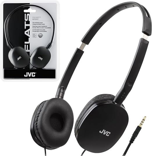 JVC HAS160B FLATS Lightweight Headband Headphones (Black)