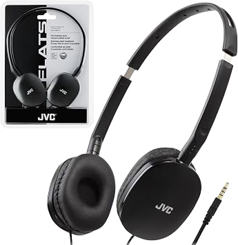 JVC HAS160B FLATS Lightweight Headband Headphones (Black)