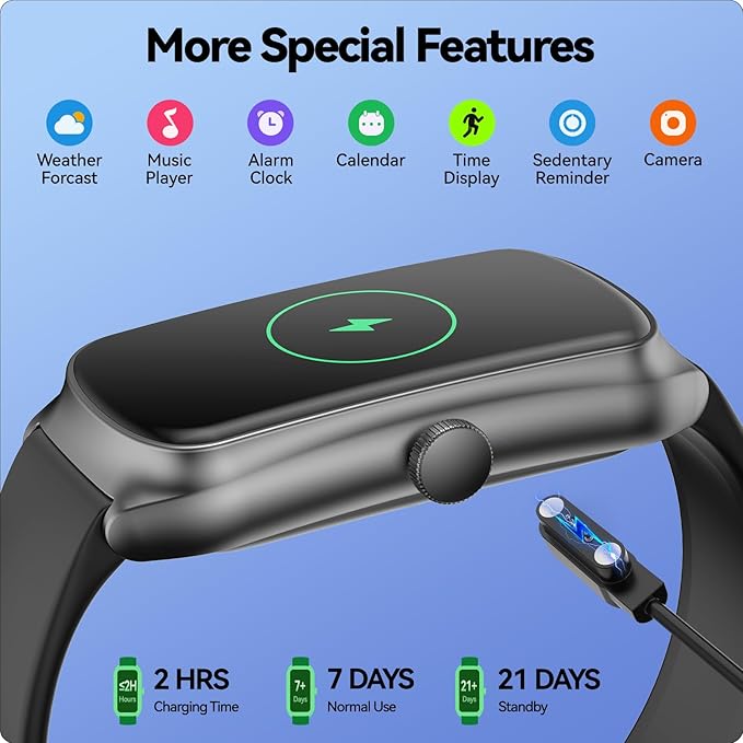 AMOLED Fitness Tracker Watch with 24/7 Heart Rate/SpO2/Sleep Monitor, IP68 Waterproof Smart Watch, Step Calorie Counter Pedometer Swimming Health Activity Trackers & SmartWatches for Women Men