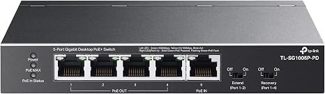 TP-Link TL-SG1005P-PD, 5 Port Passthrough Gigabit Ethernet Switch