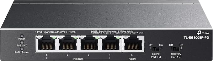 TP-Link TL-SG1005P-PD, 5 Port Passthrough Gigabit Ethernet Switch