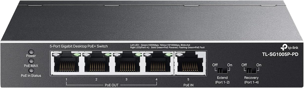 TP-Link TL-SG1005P-PD, 5 Port Passthrough Gigabit Ethernet Switch