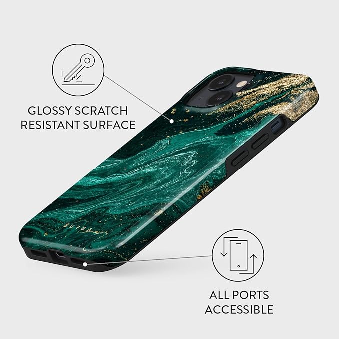 BURGA Phone Case for iPhone 15 - Cute, Trendy, Aesthetic, Pattern Phone Cover, Hard Shell Protection - fits Apple iPhone 15 Case for Women and Men