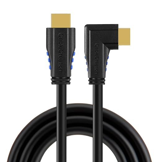 CableCreation 15ft 4K HDMI Cable - Right Angle 270 Degree Vertical, Male to Male Cable for Ultra HD 4K@60Hz, 3D Video - 2-Year Warranty