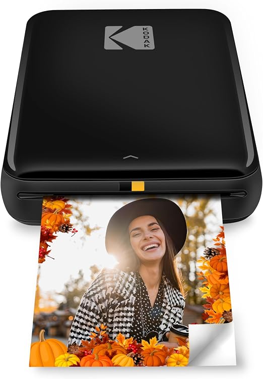 KODAK Step Instant Smartphone Photo Printer, Portable Mini Color Wireless Mobile Printer, Zink 2x3” (5.1x7.5 cm) Sticky-Back Photos, Bluetooth Compatible with iOS & Android Devices, Editing App, Black