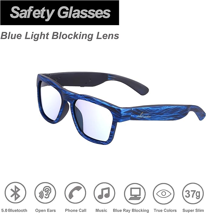 OhO Smart Glasses,Polarized Sunglasses with Bluetooth Speaker,Athletic/Outdoor UV Protection and Voice Control,Unisex(Transitional Blue Light Lens)