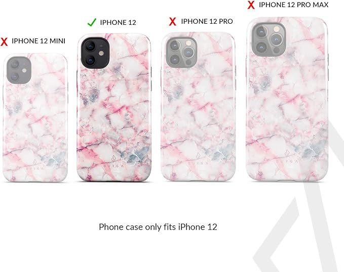 BURGA Phone Case for iPhone 12 - Cute, Trendy, Aesthetic, Pattern Phone Cover, Hard Shell Protection - fits Apple iPhone 12 Case for Women and Men