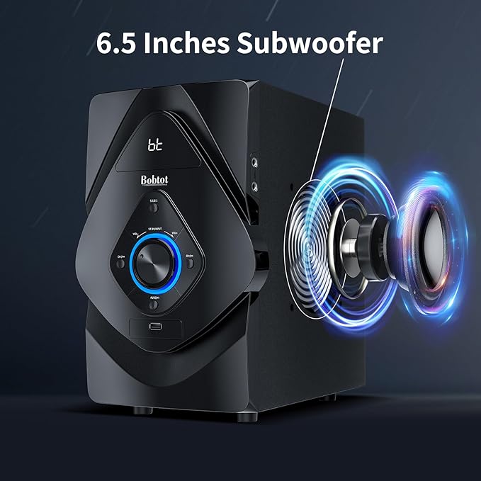 Bobtot Home Theater Wireless Rear Satellite Speakers - 800W 6.5inch Subwoofer 5.1/2.1 Channel Surround Sound Systems with ARC Optical Bluetooth Input