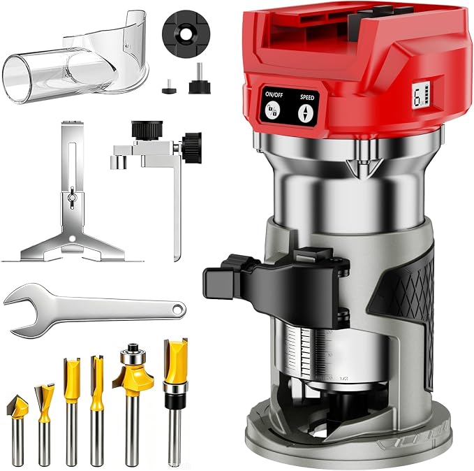 Cordless Compact Router Compatible with Milwaukee 18V Battery(Bare Tool)
