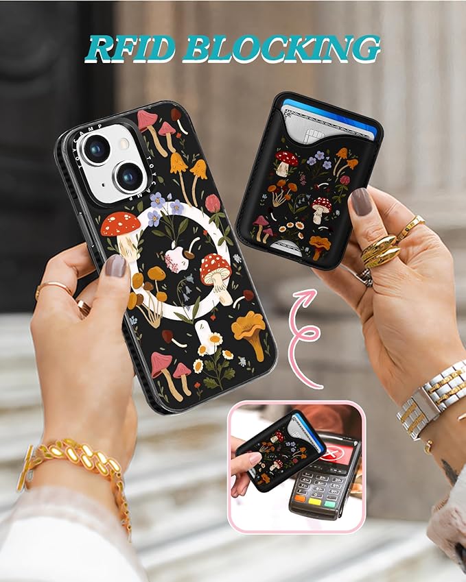 Toycamp for iPhone 14 Case, for iPhone 13 Case - Compatible with Magsafe Credit Card Holder Wallet Magnetic Cute Women Teen Girls Kawaii Girly Unique Design Phone Cover for iPhone 14/13