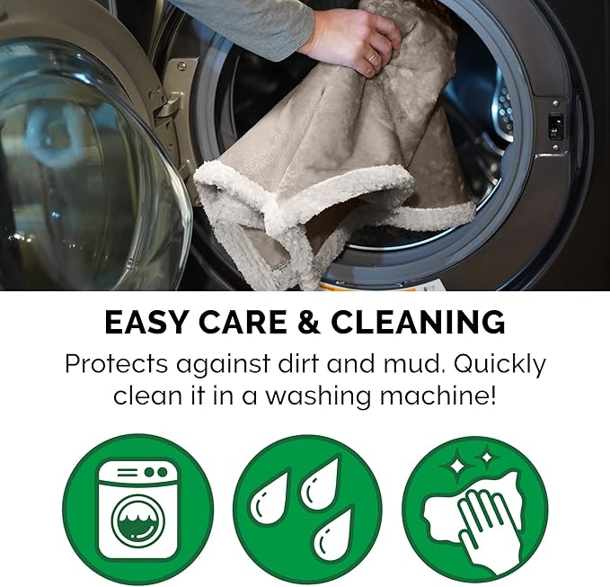 Furhaven Waterproof & Self-Warming Throw Blanket for Dogs & Indoor Cats, Washable & Reflects Body Heat - Soft-Edged Terry & Sherpa Dog Blanket - Dove, Small