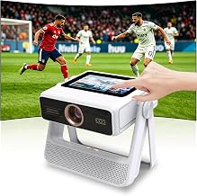 Aepuesem Smart Projector with 7" Touchscreen, Native 1080P 4K Supported Portable Projector, WiFi 6 & Bluetooth Audio, Auto Focus & Keystone, 180° Stand, Built-in Apps, 60-300" Home Movie Projector - Image 1