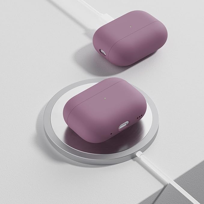 ORNARTO Compatible with AirPods Pro 2 Case 2022, Full Protective Hybrid Silicone for AirPods Pro 2nd Generation Case, Front LED Visible Skin Cover-Lilac Purple