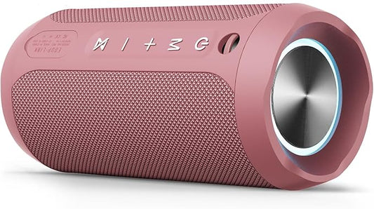 EDUPLINK Bluetooth Speaker IPX7 Waterproof Wireless Speakers with Bass 20H TWS Stereo Pairing Portable Outdoor Speakers for Beach Camping Travel Gifts for Women Mom Wife Mother Girls Sister Pink