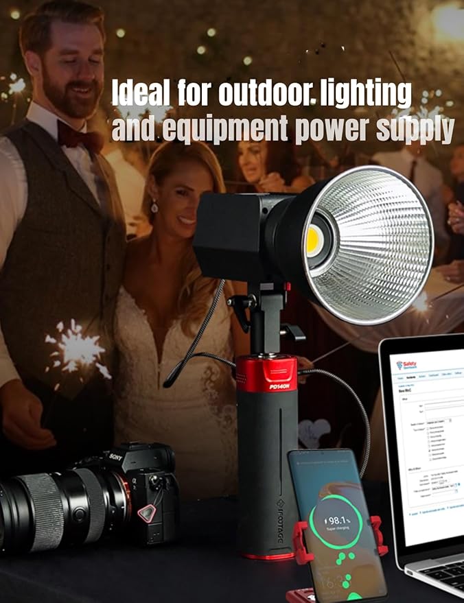 IFOOTAGE PD140H 140W Battery Grip – USB-C Portable Charger for Shark Nano Camera Slider,Cameras, Laptops,iPads,and Photography Gear
