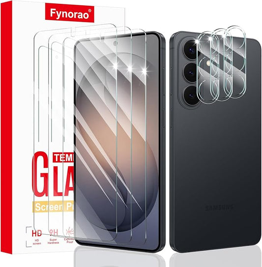 3+3-Pack, Screen Protector and Camera Lens Protector for Samsung Galaxy S26+/S26 Plus, Tempered Glass Film, Impact-Protection, HD, Anti-Scratch, 9H Hardness, Case Friendly, Bubble Free