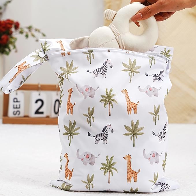 Happy Flute 3 Set Wet Bag Storage Bag Zipper Waterproof Washable Travel Bags, Beach, Pool, Gym Bag for Cloth Diaper, Swimsuits & Wet Clothes(EF643)