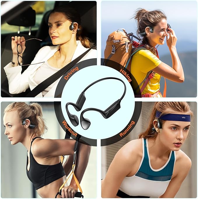 Bone Conduction Headphones - Bluetooth 6.0 Open Ear Headphones, Comfort Fit Wireless Headphones with Mic, 10hrs Playtime, IPX6 Sweatproof, Lightweight,Premium Loud Sound for Running,Sport,Travel