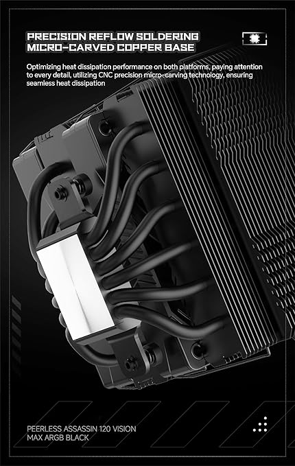 Thermalright Peerless Assassin 120 Vision MAX ARGB CPU Cooler, 5 Inch LCD, TL-K12 2150RPM 120mm Fans, for AMD AM4/AM5, Intel 1851/1700