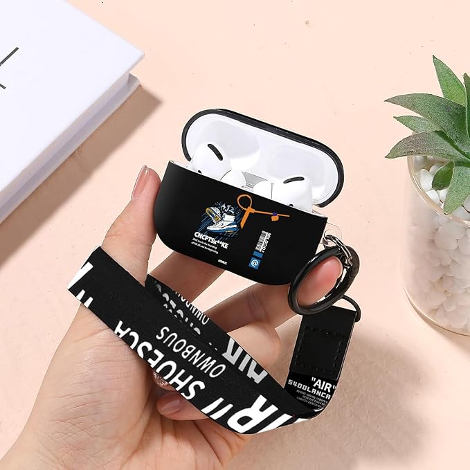 for Airpods Pro Case, Cute Cool Sports Blue Shoe Pattern TPU Soft Cases for Airpods Pro Case 1st Gen, Shockproof for Airpods Pro 2019 Case Men Women with Cleaner Kit & Keychain
