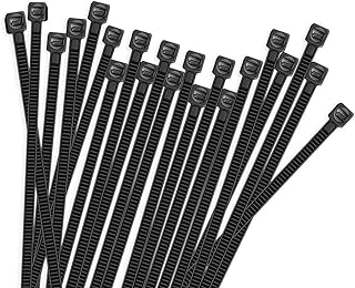 HMROPE 100pcs Cable Zip Ties Heavy Duty 8 Inch, Premium Plastic Wire Ties with 50 Pounds Tensile Strength, Self-Locking Black Nylon Tie Wraps for Indoor and Outdoor - Image 1