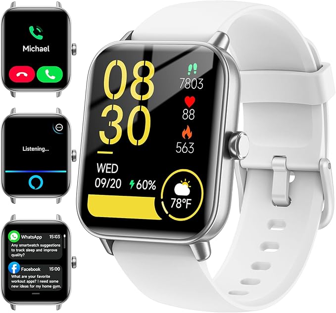 Smart Watch for Android Phones/iPhones, 1.85" HD Smart Watches for Women/Men with Heart Rate/SpO2/Sleep Monitor, 3ATM Waterproof Fitness Tracker Watch with 120 Sport Modes, Health Tracker, Gift