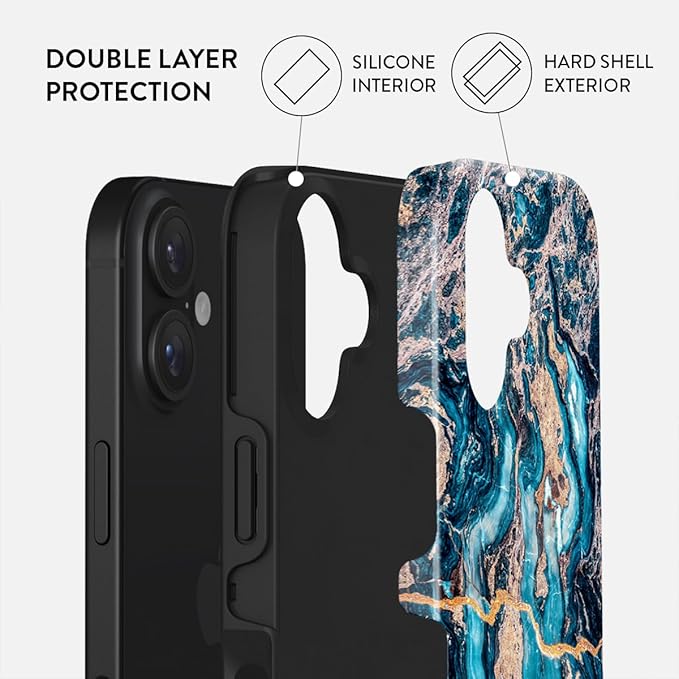BURGA Phone Case for iPhone 16 - Cute, Trendy, Aesthetic, Pattern Phone Cover, Hard Shell Protection - fits Apple iPhone 16 Case for Women and Men