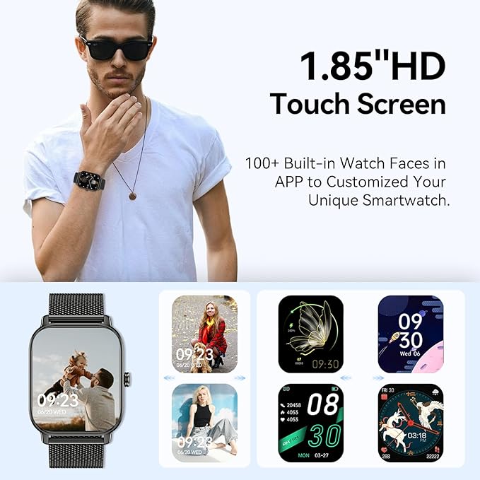 Smart Watch for Men Women Fitness: Running Make Answer Call Digital Mens Watches Waterproof Smartwatch for Android Phone iPhone Samsung Compatible Pedometer Step Tracker Sleep SpO2 Heart Rate Monitor